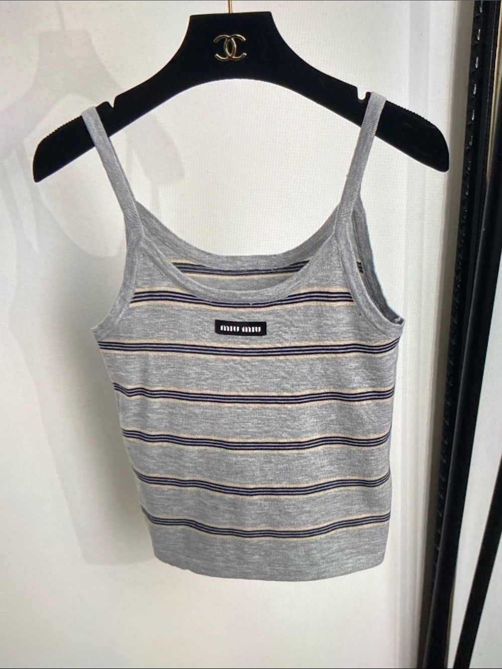 Miu Miu Stripe Knit Matching Set Cardigan + Tank Only Tried-On - Picture 6 of 8